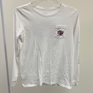 Vineyard Vines Cream Long Sleeve Tee with Logo